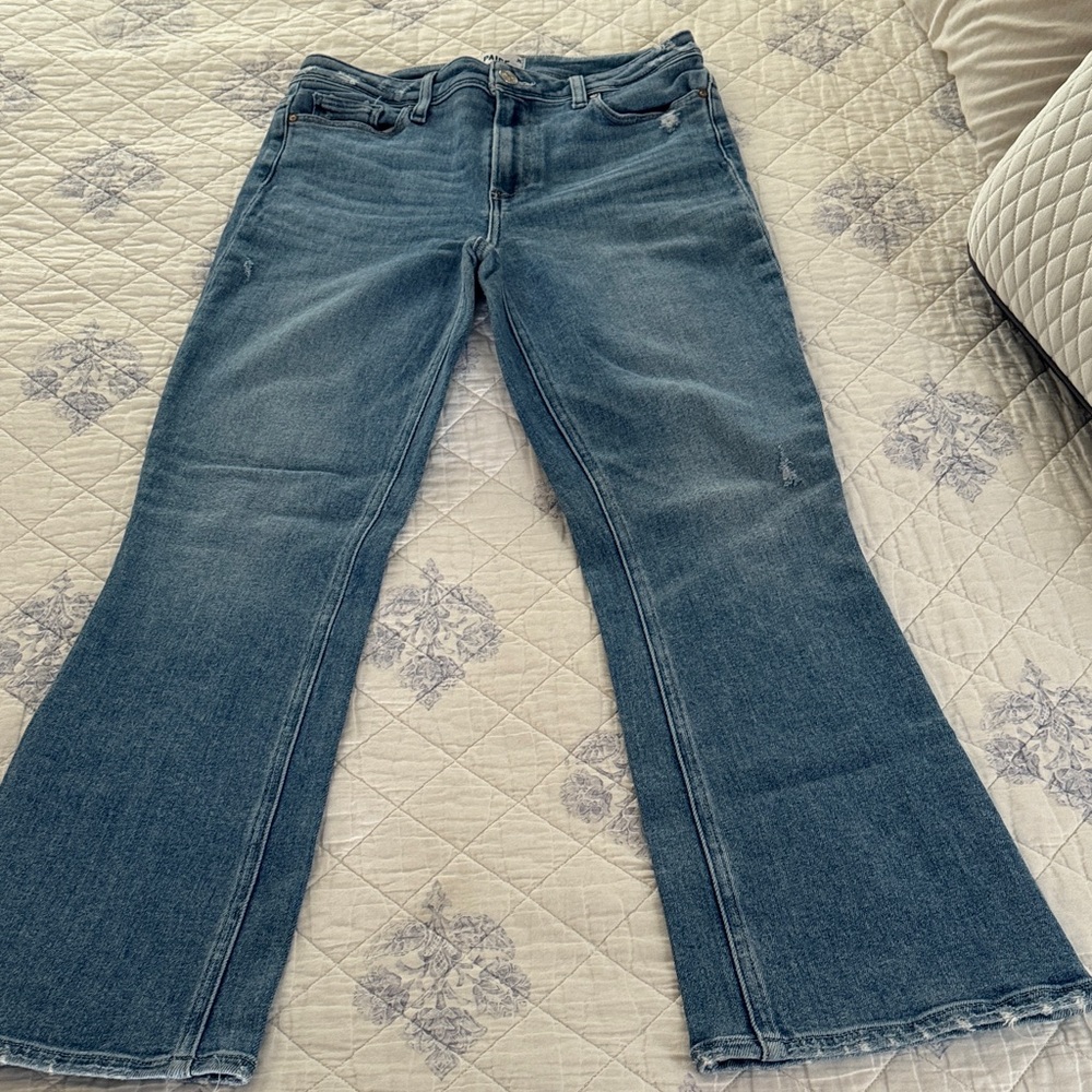 PAIGE Cropped Kick Flare Jeans